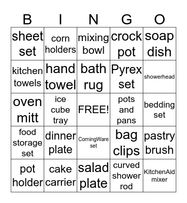 Gifts for Josh & Erica! Bingo Card