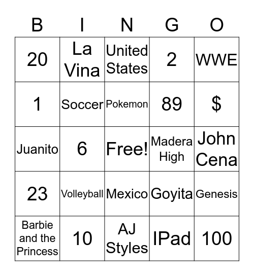 Bingo Card