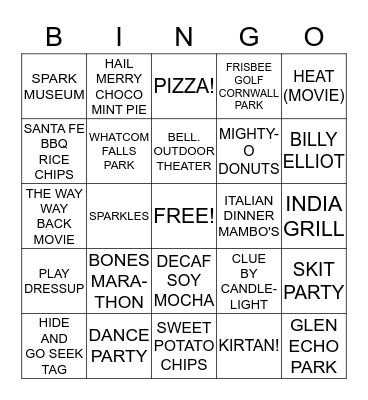 SISTER NIRMALA'S BIRTHDAY BINGO! Bingo Card