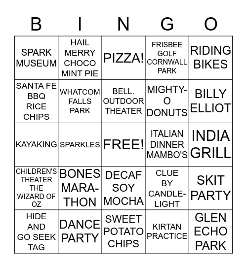 SISTER NIRMALA'S BIRTHDAY BINGO! Bingo Card