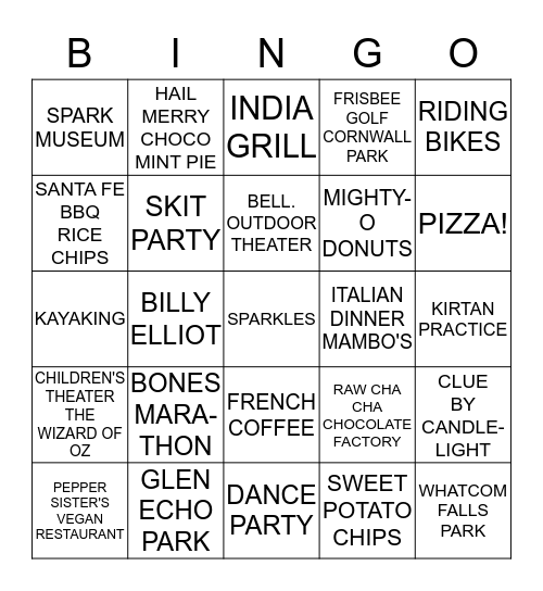 SISTER NIRMALA'S BIRTHDAY BINGO! Bingo Card