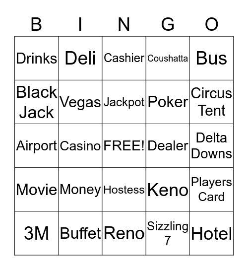 3M Casino Bingo Card