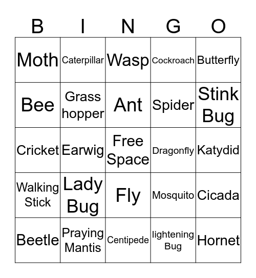 Bug Hunt Bingo Card