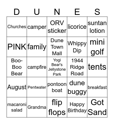 BROEKHUIS BIRTHDAY BASH Bingo Card