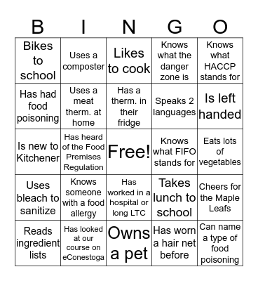 QUAL 1130 1st Day FUN Bingo Card