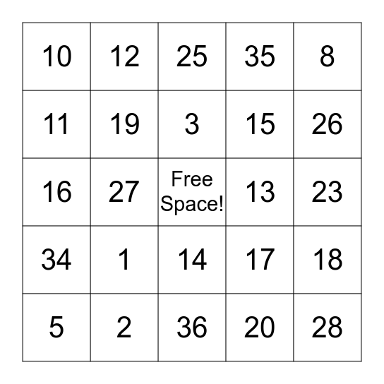 Bingo Card