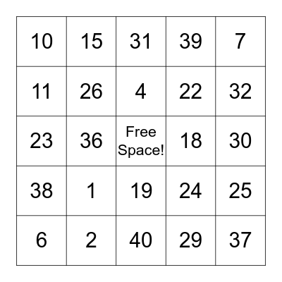 Bingo Card