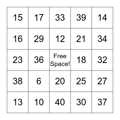Bingo Card