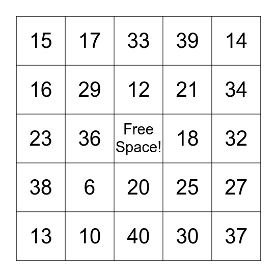 Bingo Card