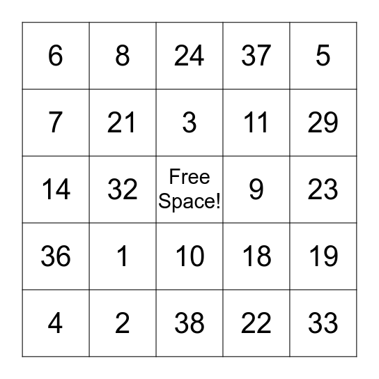 Bingo Card