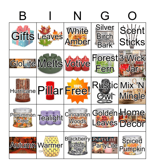 PARTYLITE Bingo Card