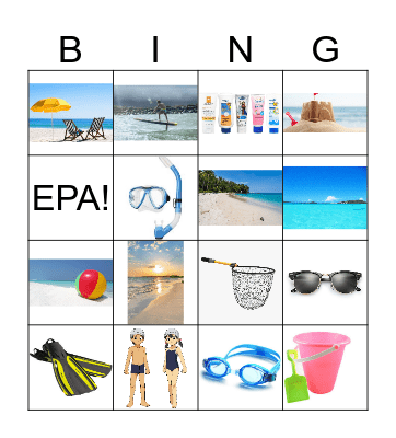 Beach Bingo Card