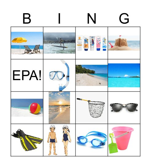 Beach Bingo Card