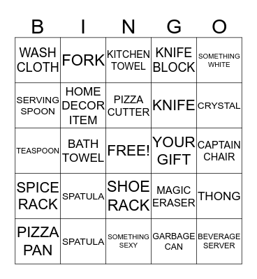 HONEYMOON Bingo Card