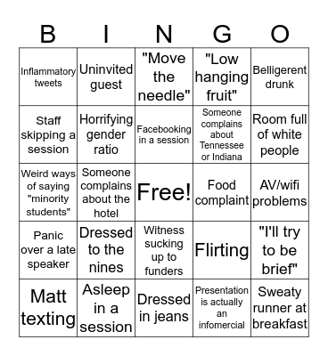 Conference Bingo Card