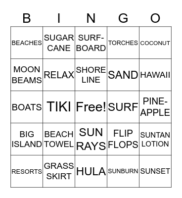 ALOHA Bingo Card