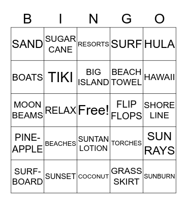 ALOHA Bingo Card