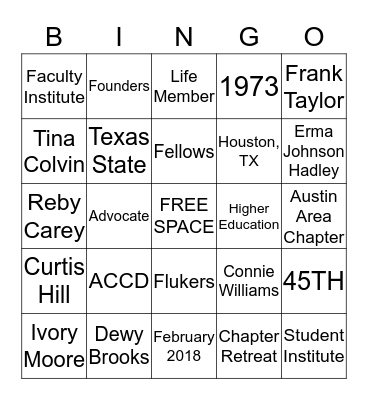 TABPHE Bingo Card