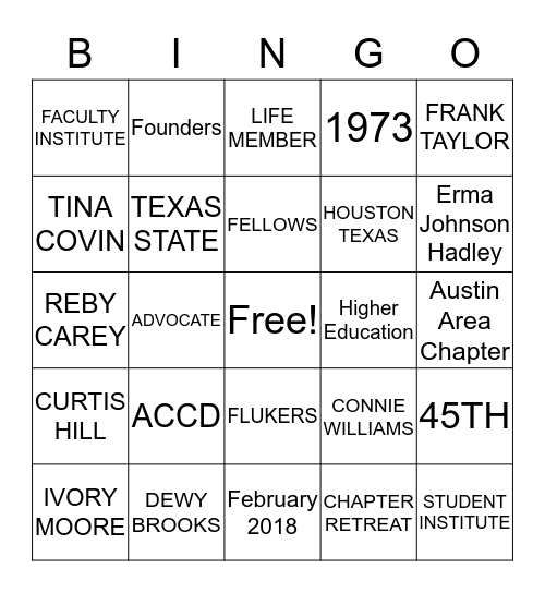 TABPHE Bingo Card