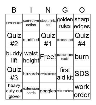 Safety Bingo 2017 Bingo Card