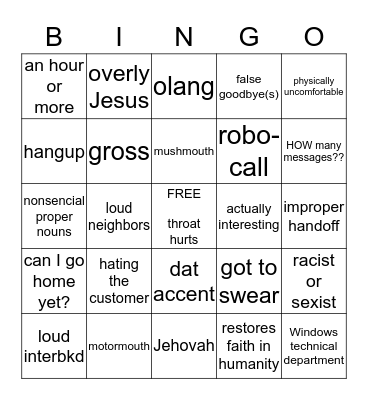 CC Bingo Card