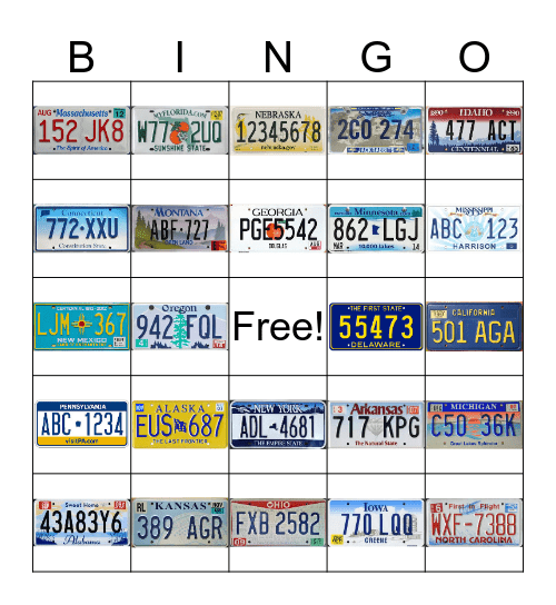 ROAD TRIP ! Bingo Card