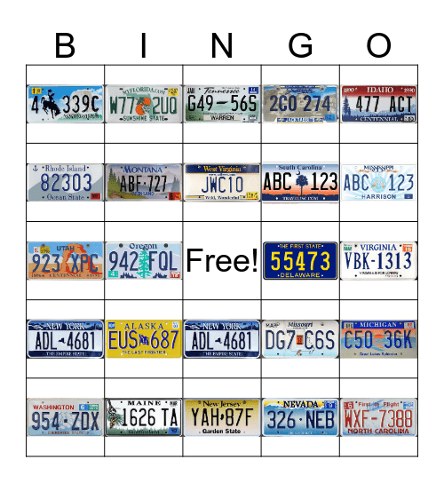 ROAD TRIP ! Bingo Card