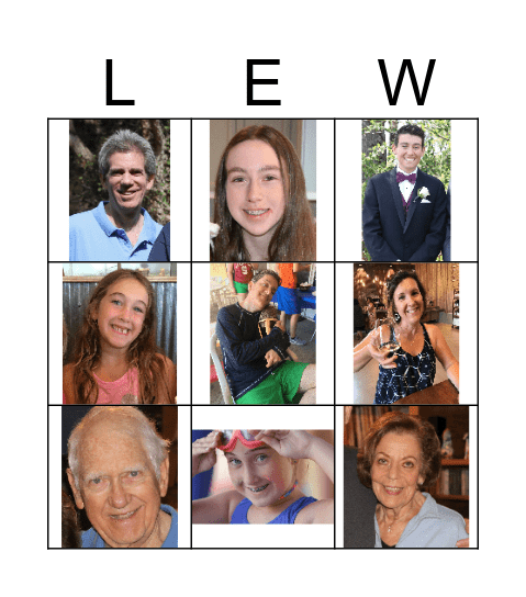 Lew's 85th Birthday Bingo Card