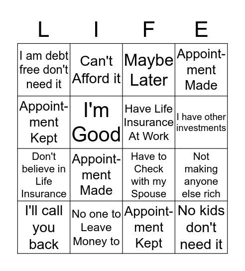 Ask Everyone About LIFE!  BINGO! Bingo Card