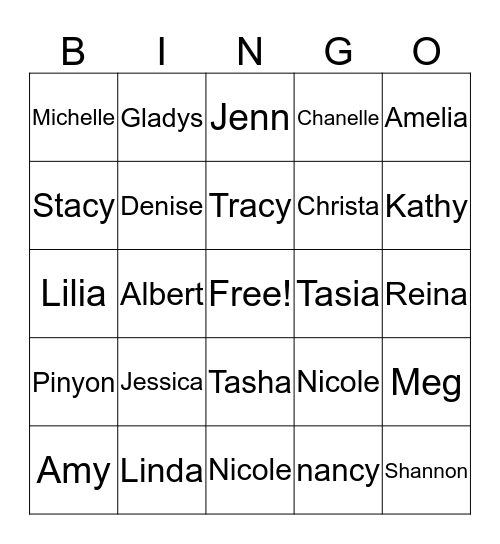 Baby Quinn Bingo Card