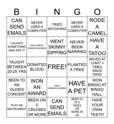 KNOW YOUR CLASSMATES Bingo Card
