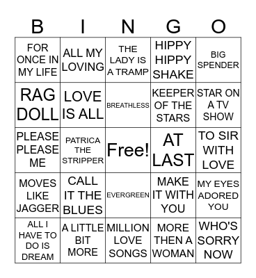 HITS 48 Bingo Card