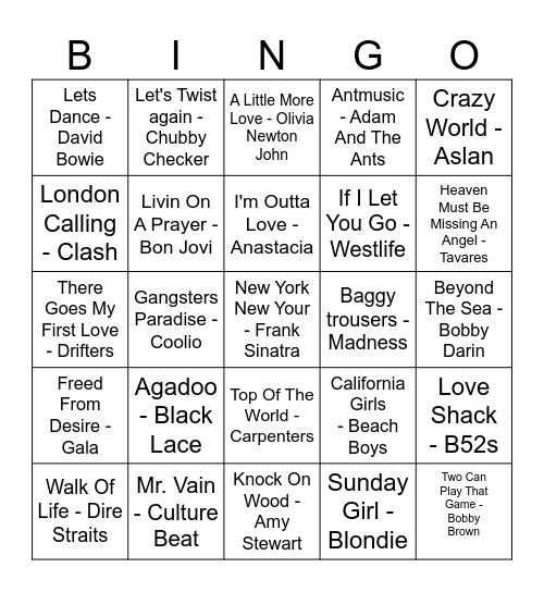 HAPPY NEW YEAR Bingo Card