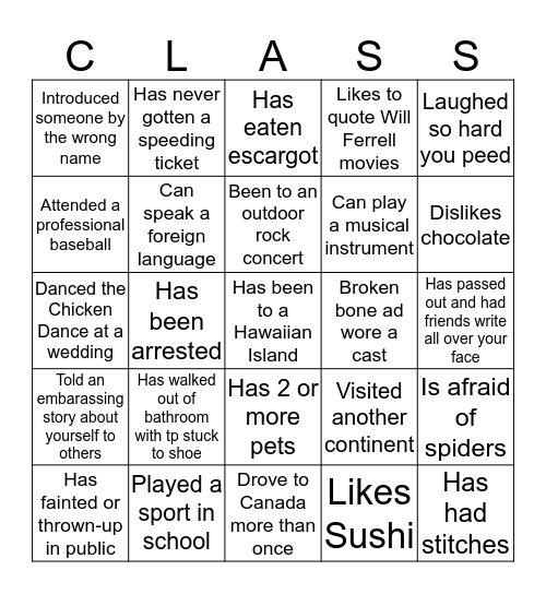 FIND SOMEONE WHO Bingo Card