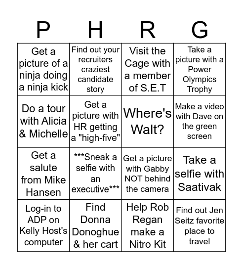 HQ Visit  Bingo Card