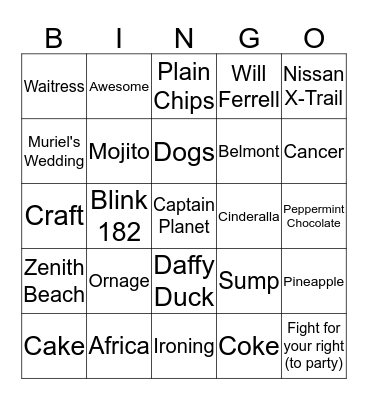 All about Emma C Bingo Card