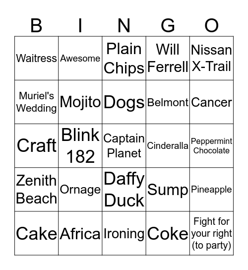 All about Emma C Bingo Card