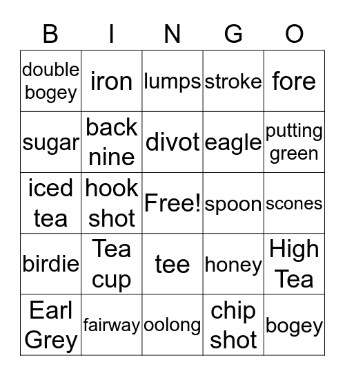 Let's Have Tea With The Bride To Be! Bingo Card