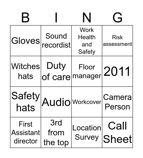 WHS Bingo Card