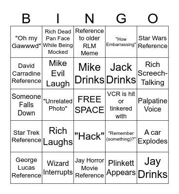 Red Letter Media Bingo Card