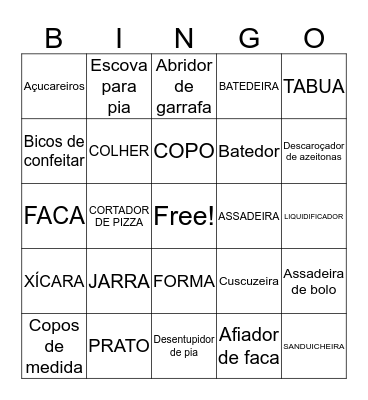 ♥ Chá de Panela da Letícia ♥ Bingo Card