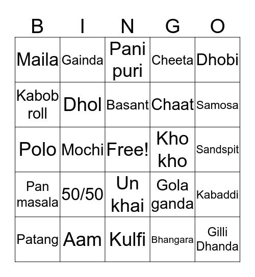 Pakistan Zindabad ! Bingo Card