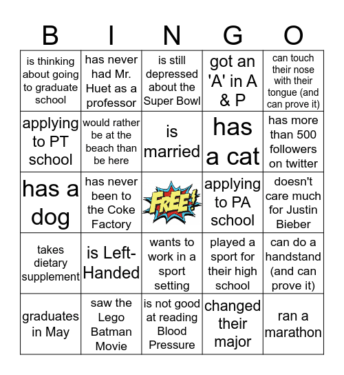 ES 4650 Bingo Card