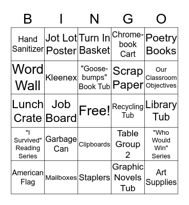 Welcome to Room 202 Bingo Card