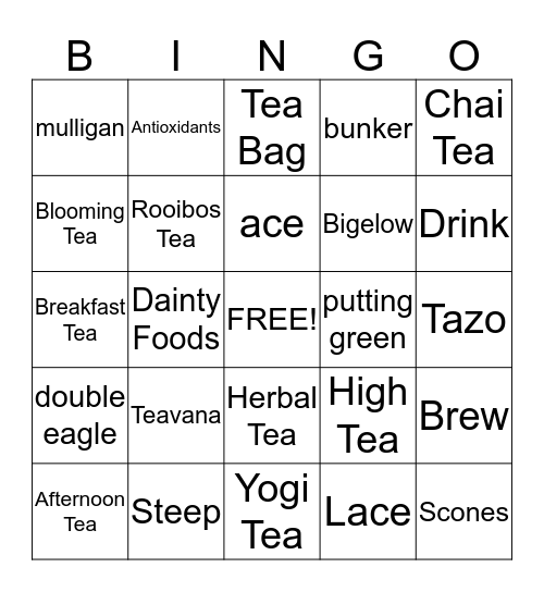 Let's Have Tea With The Bride To Be! Bingo Card