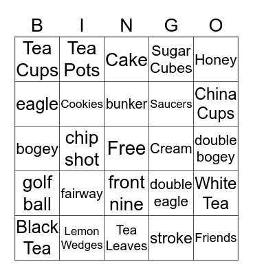 Let's Have Tea With The Bride To Be! Bingo Card