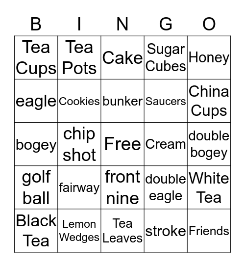 Let's Have Tea With The Bride To Be! Bingo Card