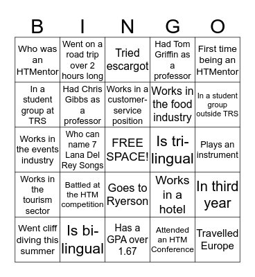 Ice-Breaker Bingo! Bingo Card