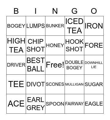 Let's Have Tea With The Bride To Be! Bingo Card