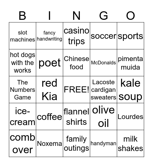 Lodonio Amaral Bingo Card